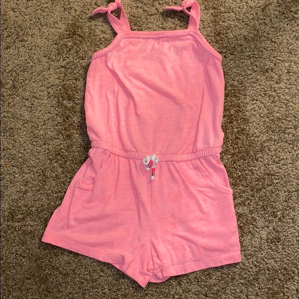 Girls pink summer romper